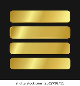 Label Gold Ribbon Set elements. Elegant and Luxurious Button tag banner Vector illustration