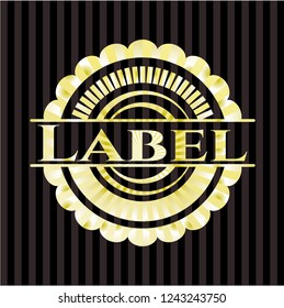 Label gold shiny badge
