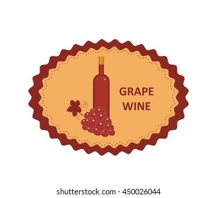 label grape wine, vector illustrations