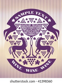 label grapes and horse