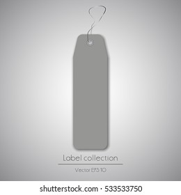 Label gray hanging tag collection illustration on gray background