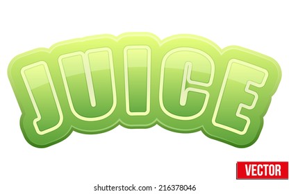 Label for green apple juice. Bright premium quality design. Editable Vector Illustration isolated on white background.