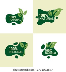 Etiqueta de diseño de Vector natural verde