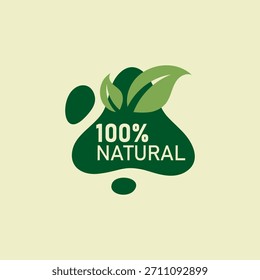 label of green natural vector design