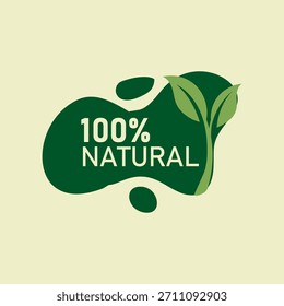 label of green natural vector design