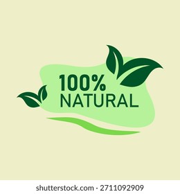label of green natural vector design