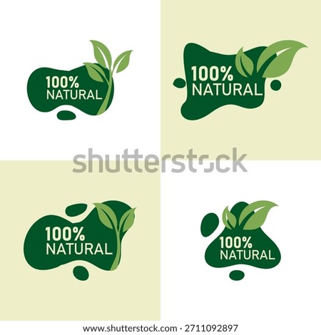 label of green natural vector design