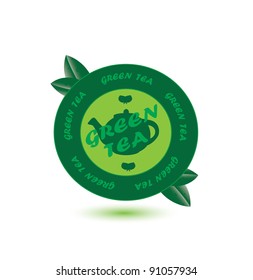 Label for green tea. Vector.