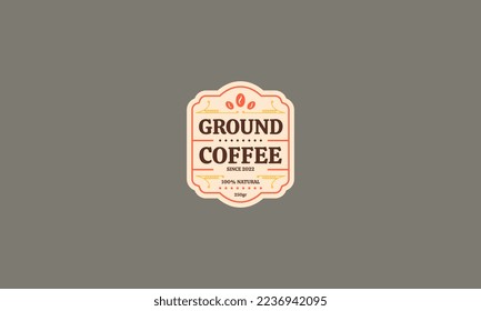 label of ground coffee template vector illustration design