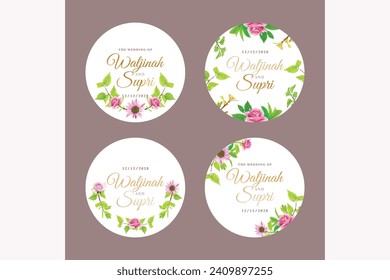 label hand drawn floral design