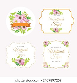 label hand drawn floral design