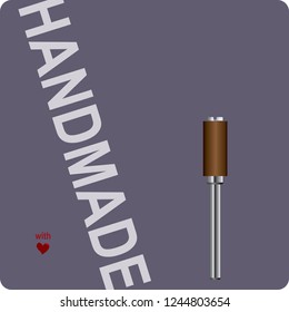 Label for handmade with a grinding tool
