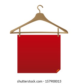 label hanging over white background vector illustration