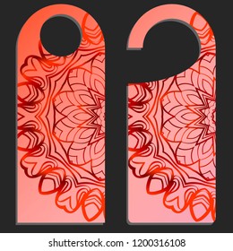 Label hanging tag collection. Design with floral mandala ornament. Vector illustration.