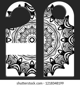 Label hanging tag collection. Design with floral mandala ornament. Vector illustration.