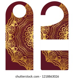 Label hanging tag collection. Design with floral mandala ornament. Vector illustration.