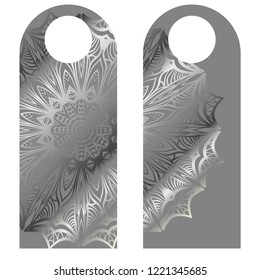 Label hanging tag collection. Design with floral mandala ornament. Vector illustration.