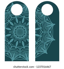 Label hanging tag collection. Design with floral mandala ornament. Vector illustration.