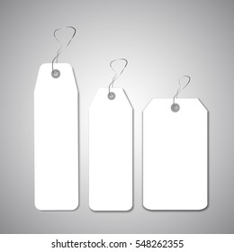 Label hanging tag collection illustration on gray background