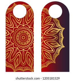 Label hanging tag collection vector illustration with mandala design.