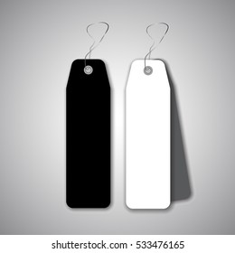 Label hanging white black and gray tag collection illustration on gray background