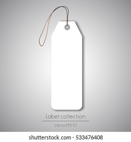 Label hanging white tag collection illustration on gray background