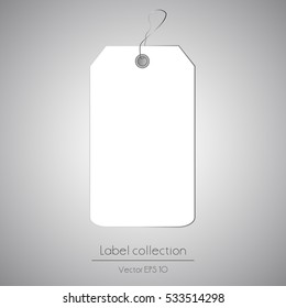 Label hanging white tag collection illustration on gray background