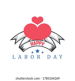 label happy labor day celebration on white background vector illustration design