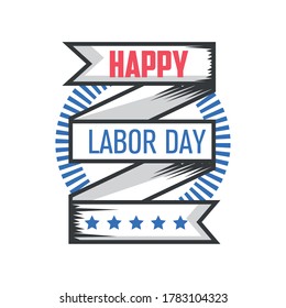 label happy labor day celebration on white background vector illustration design