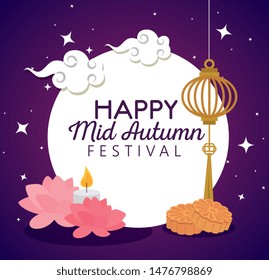 label of happy mid autumn festival celebration