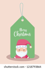 label with head of santa claus