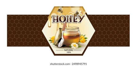 Label for honey. Vector illustration
