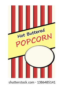 Label with hot popcorn and free space for price.