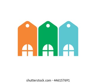 label housing home residence residential real estate icon image vector 