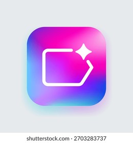 Label icon AI-driven tagging, intelligent categorization and automated content labeling in digital systems. Smart metadata tagging, enhanced organization and automated classification