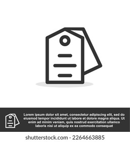 Label icon in black and white colour