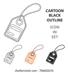 Label icon in cartoon style isolated on white background. E-commerce symbol stock vector illustration.