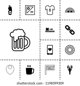 Label icon. collection of 13 label filled and outline icons such as mug, crab, luggage scan, award, light exposure, beer mug. editable label icons for web and mobile.