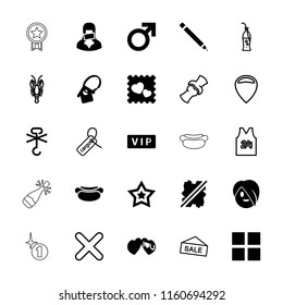 Label icon. collection of 25 label filled and outline icons such as vip, male, cube, no cargo warning, photo with heart, i love you. editable label icons for web and mobile.