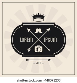Label icon. Hipster style design. Vector graphic