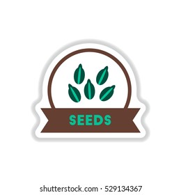 Label icon on design sticker collection kitchenware seasoning seeds with ribbon