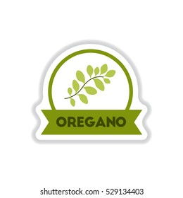 Label icon on design sticker collection kitchenware seasoning ginger with ribbon