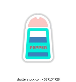 Label icon on design sticker collection pepper shaker