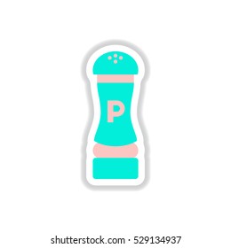 Label icon on design sticker collection pepper shaker