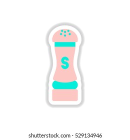 Label icon on design sticker collection salt shaker