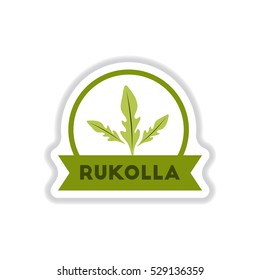 Label icon on design sticker collection kitchenware seasoning rukolla with ribbon