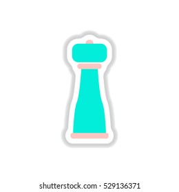 Label icon on design sticker collection pepper shaker