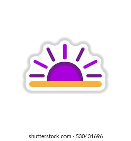 Label icon on design sticker collection Arabic sign sun