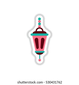 Label icon on design sticker collection Arab latern Ramadan laterns. Arab latern