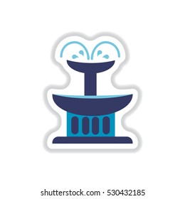 Label icon on design sticker collection fountain